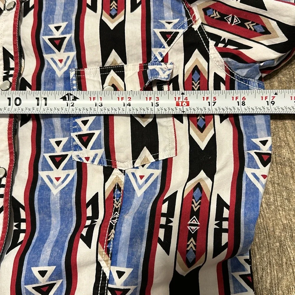 Rock & Roll Cowgirl Women’s Sz M Aztec‎ Print Pearl Snap Long Sleeve Shirt - Picture 8 of 12
